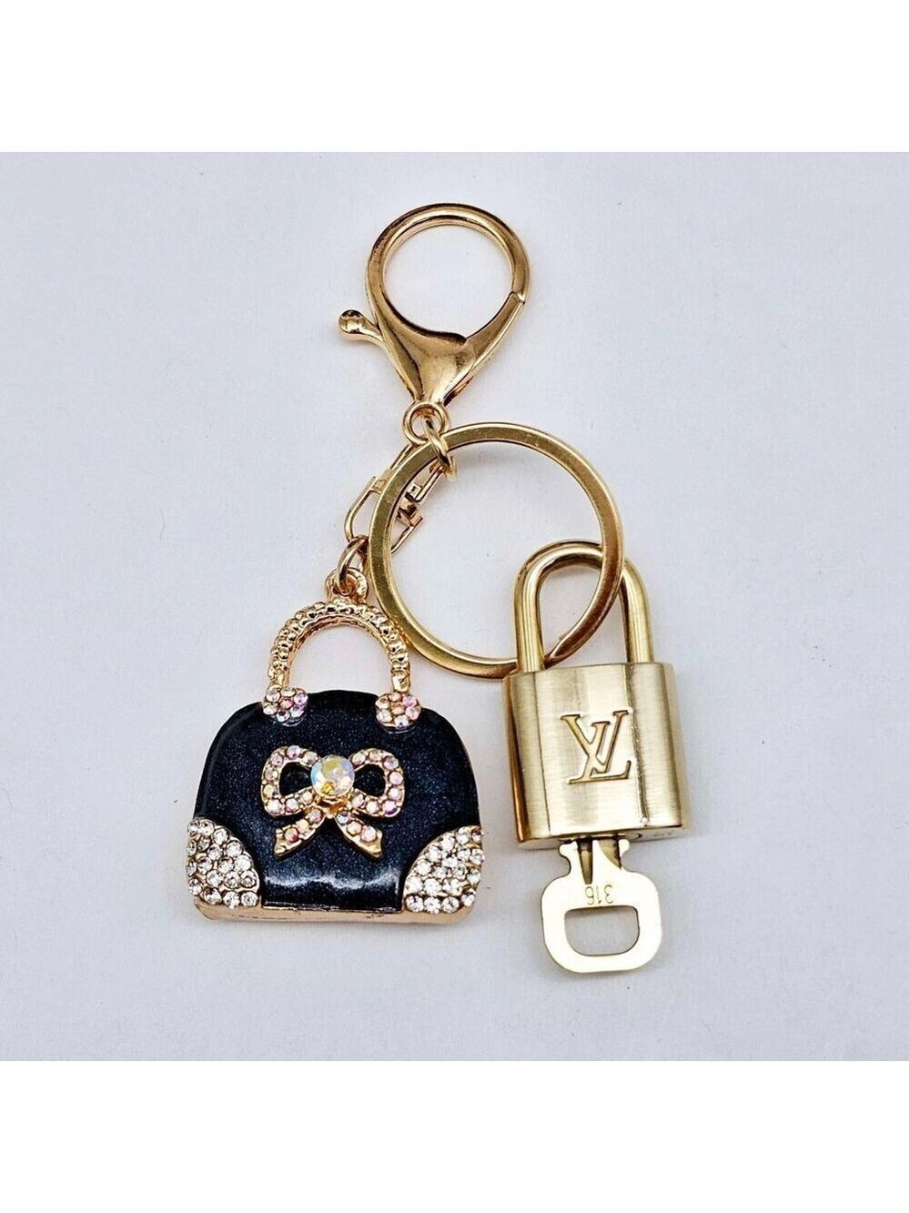 Louis Vuitton Gold Padlock Key 🔒 Authentic LV Charm + Unbranded Bag Keychain